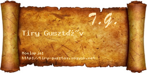 Tiry Gusztáv névjegykártya
